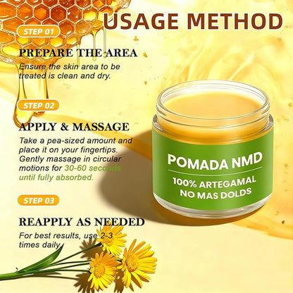 2PCS Pomada NMD,Natural Herbal Artesanal Cream, with Arnica,Olive Oil, Soursop Leaf, Beeswax, Comfort for Muscle, Foot