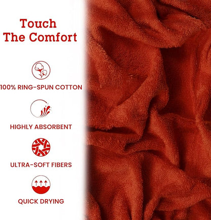 Casa Lino Face Towels & Body Wash Cloths for Showering - 100% Cotton Wash Cloths for Bathroom - Highly Absorbent & Quick Drying Washcloth Set - Cotton Washcloths 24 Pack (12" x 12") - (Coral Orange)