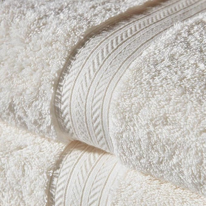 Christy Renaissance 4 Piece Cream Towel Set | 100% Egyptian Cotton | Luxury Bathroom Towels | Soft and Super Absorbent | 675 GSM | 2 Bath Sheet 2 Hand | Parchment