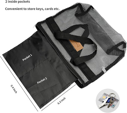 Mesh Shower Caddy Bag Portable Hanging Toiletry and Bath Organizer with Zipper for Travel, Gym, Camping, College Dorms, Beach