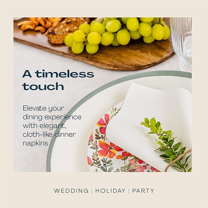 Disposable Linen-Feel Guest Hand Towels [MEDIUM SIZE - Pack of 7500] - Disposable Cloth-Like Bathroom Napkins - Soft And Absorbent Paper Napkin For Kitchen, Bathroom, Party, Wedding, Or Event