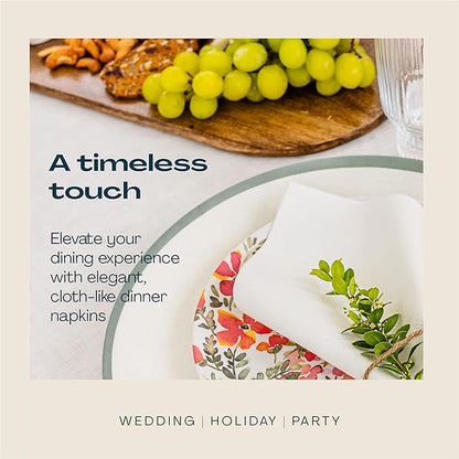 Disposable Linen-Feel Guest Towels [Pack of 300] - Disposable 8" x 17" Cloth-Like Hand Towels, Made In USA - Soft And Absorbent Paper Napkin For Kitchen, Bathroom, Party, Wedding, Or Event