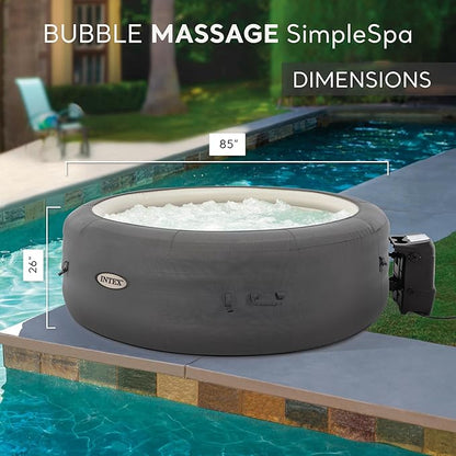 INTEX SimpleSpa Inflatable Hot Tub, 6 Person Jet Massage Spa with Built-in Pump and Cover - Portable Outdoor Tub with Bubble Jets for Home, Backyard, and Patio