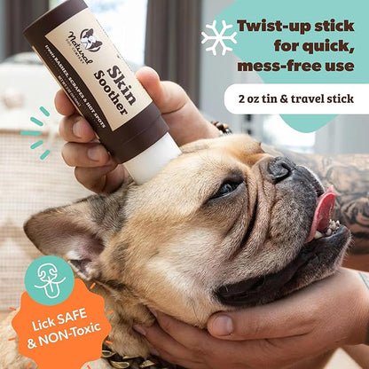 Natural Dog Company Skin Soother Bundle, Includes 2oz Tin + 0.15oz Stick, All Natural Healing Balm for Dogs, Relieves Dry, Itchy Skin, Treats Skin Irritations, Wounds, Hot Spots, Dermatitis