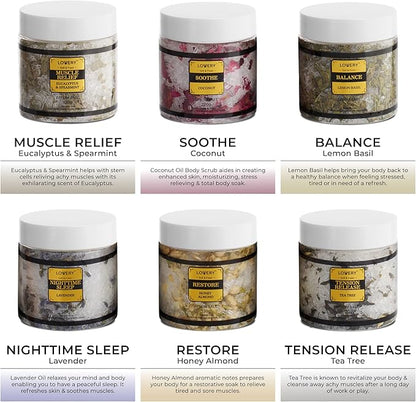 Christmas Gifts for Women Who Have Everything, Epsom Bath Salts Gift Basket Set, Relaxing Self Care Salt W/Essential Oil, Gifts for Mom, Lavender, Eucalyptus, Lemon, Coconut, Tea Tree, Honey Almond