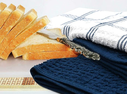 DAN RIVER Premium Dish Cloth 100% Cotton 12 X 12 Inches |Pack of 8|-Ultra Soft Tea Towels-Highly Absorbent Kitchen Rags-Terry Dishcloth for Kitchen and Household Cleaning |Blue Opal|