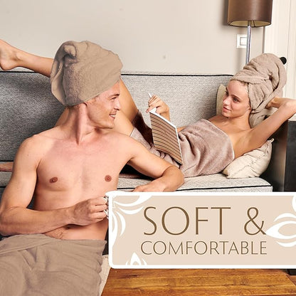 MAURA Biege Bath Towel Set of 8 for Bathroom. Turkish Cotton Luxury Bath Towels. Extra Large, Thick, Plush & Soft. Hotel & Spa Quality - Brown