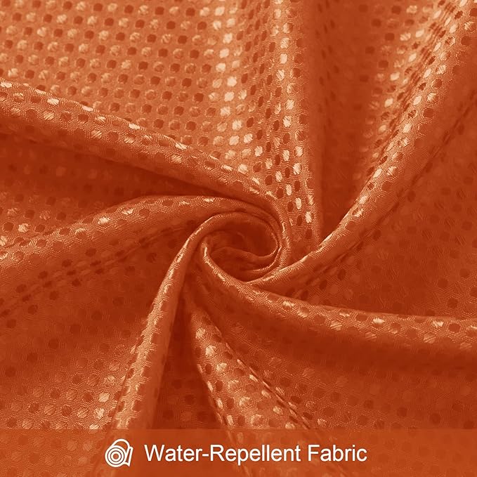 3 in 1 Stall Half Size Burnt Orange Shower Curtain Set-36 W x 72 H, Modern Waffle Waterproof Fabric and PEVA Liner Set with Stainless Steel Hooks