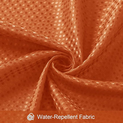 3 in 1 Shower Curtain Set, Burnt Orange Waffle Shower Curtain and PEVA Liner Set with 12 Stainless Steel Shower Curtain Hooks, Waterproof Shower Curtains for Bathroom, 72 W x 72 H