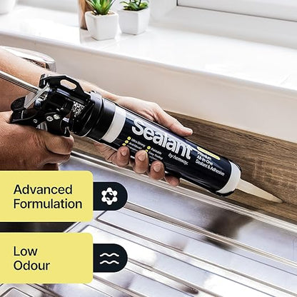 Anthracite Grey Kitchen Bathroom Hybrid Polymer Sealant Adhesive 13.1oz All in One Waterproof Weatherproof Joint Paintable Indoor Outdoor Bath Shower Sink Window Board Door RV Roof Wood - 1 Pack