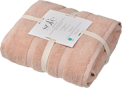 SOFE H&L | Olea Luxury Turkish Cotton Bath Towel Set of 1 : 1 Jumbo Bath Towel Blush | Premium, Soft, Durable, Absorbent | XL Bath Towels Oversized