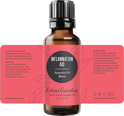 Edens Garden Inflammation Aid Essential Oil Blend- 100% Pure Premium Grade, Undiluted, Natural, Therapeutic, Aromatherapy, The Best for Skin, Face, Humidifiers 30 ml (1 fl oz)