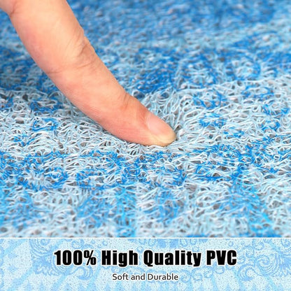 Square Shower Mat Non Slip: 27x27 Inch Extra Large Shower Floor Mat with Drain Hole in Middle - Soft PVC Loofah Bath Mat for Shower - Anti Slip Shower Stall Mat for Elderly and Kids