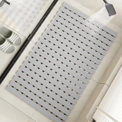 Non Slip Large Shower Mat(35.4"*23.6"),Extra Large Shower Mats for Inside Shower, Non Slip Shower Mat for Elderly,Non Suction Cups Heavy Duty Bathtub Mat,Rubber