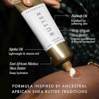 54 Thrones Mini African Beauty Shea Butter, Intensive Dry Skin Support, Moisturizing Body Butter for Women, Moisturizing Body Cream, Locks in Moisture, Egyptian Lavender + Moroccan Mint, 1 oz