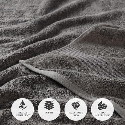Superior Egyptian Cotton Bath Sheet Set, Oversized Towels for Home Bathroom, Master, Guest Bath, Decor Essentials, Quick Dry, Absorbent, Large Body Towel, Spa, Hotel, Resort, Set of 2, Charcoal