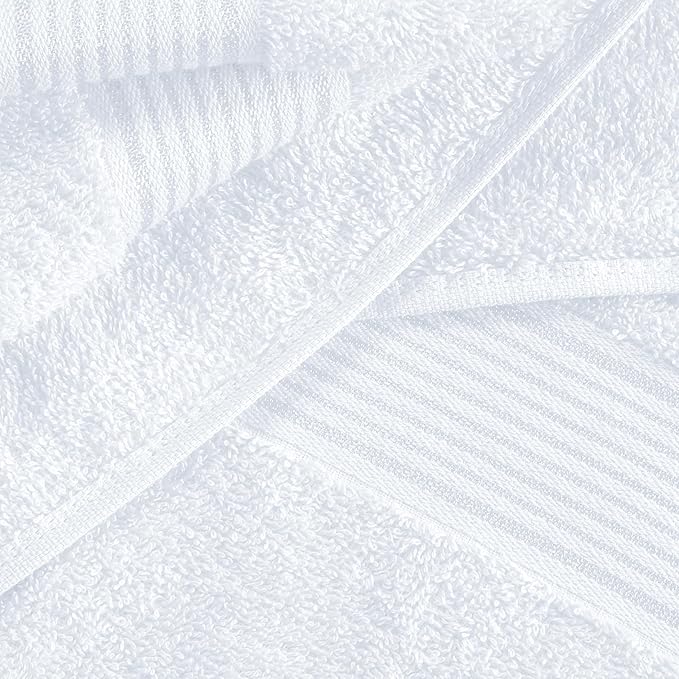 Belizzi Home Ultra Soft Cotton 6 -Piece Hand Towel Set 16x24, Ideal for use in Bathroom, Kitchen, Gym, Spa - Compact, Eco-Friendly, Lightweight - Multi Purpose Hand Towels - White