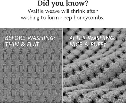 GILDEN TREE Waffle Bath Towels Wash Cloths for Showering, Exfoliating Washcloth Quick Dry Towel, Face Towels for Washing Face Cotton Washcloths Set of 4, Modern Style (Slate)