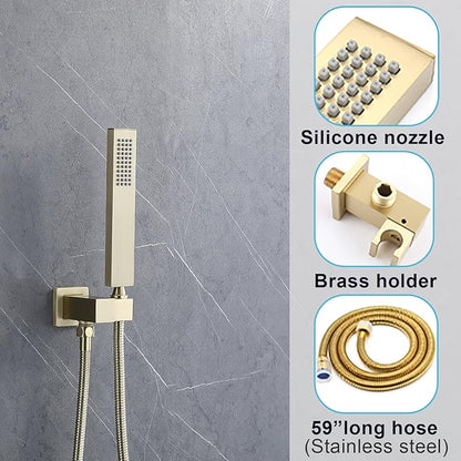 Shower System 12 Inches Rainfall Shower System Shower Head System for Bathroom 3 function shower system set Shower Faucet Rough-in Valve