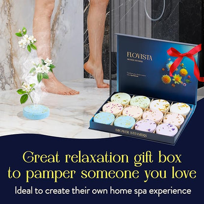 Gifts for Women, Aromatherapy Shower Steamers – 12-Pack Self Care & Spa Birthday Gifts for Women, Relaxation & Stress Relief, Bath Shower Bombs with Lavender & Eucalyptus Essential Oils