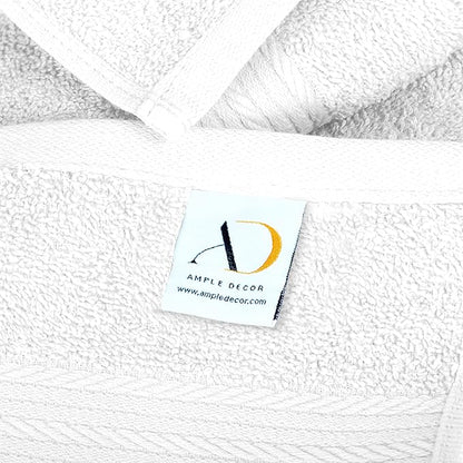 Ample Decor Bath Towels Pack of 16 600 GSM 100% Cotton, Absorbent Soft Premium Quality for Bathroom, Hotel, Spa, Gym, Kitchen - Christmas White - 30 X 54 Inch