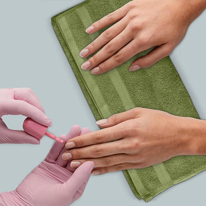 Avalon Towels Luxury Washcloths Value Pack of 12 – Premium Cotton, Soft & Absorbent Wash Cloths for Body and Face, Hotel and Spa Quality Wash Clothes, Quick Dry and Machine Washable (Moss)