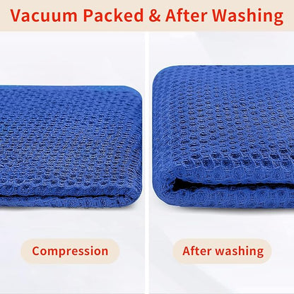 Homaxy 100% Cotton Waffle Weave Kitchen Dish Cloths, Ultra Soft Absorbent Quick Drying Dish Towels, 12 x 12 Inches, 8-Pack, Blueberry