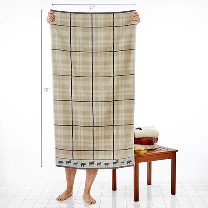 SKL Home Yellowstone Grand Teton Bath Towel, Taupe 50.00" x 27.00" (Pack of 12)