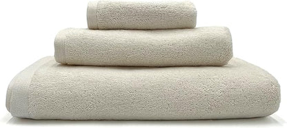 Lincoln & Palm 3 Piece Turkish Towels Set, Thick, Soft, Plush 700 GSM Spa & Hotel Quality, Silver Infused SILVERbac | Bath 58x30, Hand 30x16, Face Wash Cloth 13x13 (3 Piece Towel Set, Ivory)