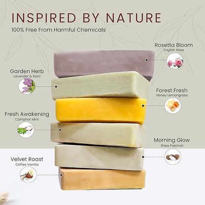 6 Pcs Women Natural Handmade Body Soaps 5 OZ Pack Floral Radiance Long lasting Fragrance Luxurious Scents with Natural Ingredients – Sulfate & Paraben Free, Vegan Soap