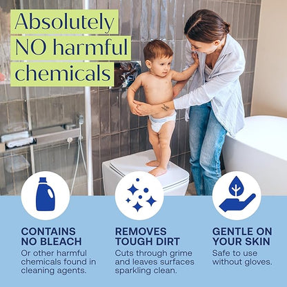 Fab Tab Bathroom Cleaner, Eco-Conscious Cleaning Tablets for Sparkling Bathrooms, Powerful Grime Remover, Citrus Scent, No Harmful Chemicals, Economical Refills - 12 Tablets (bottle not included)