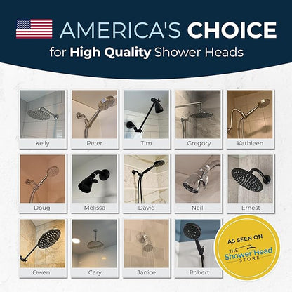 HammerHead Showers® Solid Metal 2 Inch High Pressure Shower Heads - OIL RUBBED BRONZE – 2.5 GPM Shower Heads High Pressure - High Flow Shower Head with ADJUSTABLE SPRAY PATTERN - Fixed Shower Head