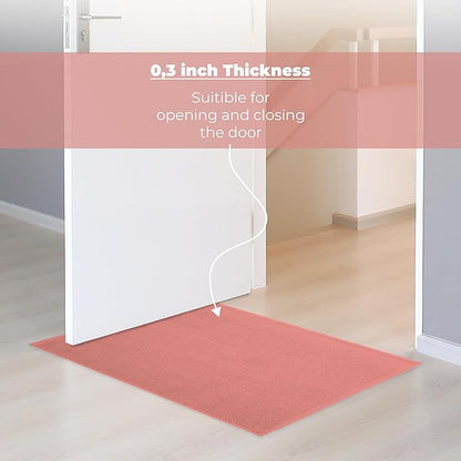 Cotton Paradise 100% Cotton Non Slip Bath Mats for Bathroom, 20x34 inch Soft Absorbent Quick Dry Machine Washable Floor Bath Mat, Coral