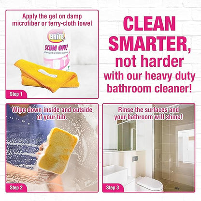 Quick 'n Brite Scum Off Shower Cleaner - No Scrub, No Harsh Chemical Daily Shower Cleaner, Multi-Surface All-Purpose Cleaner 16 Oz (Packaging May Vary)
