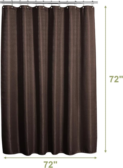 AmazerBath Brown Shower Curtain Waffle Textured, Fabric Shower Curtain Thick Heavy Duty 240GSM Hotel Quality Bathroom Shower Curtains, 72 x 72 Inches