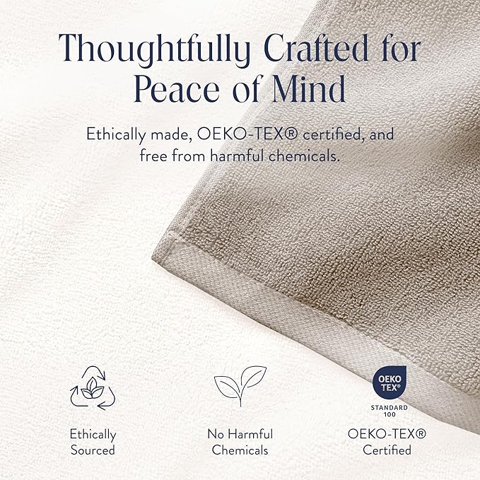Brooklinen Super-Plush Turkish Cotton Bath Sheets - Set of 2 - Cotton, 820 GSM, Highly Absorbent, Machine Washable, Perfect for Home & Bathroom (40" x 65", Driftwood)