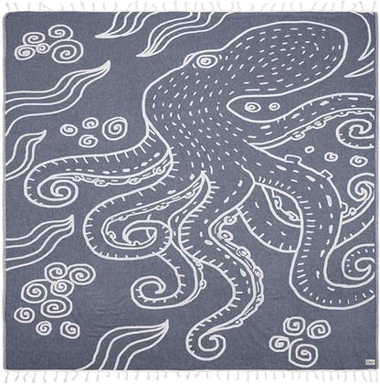 Sand Cloud Extra Large Turkish Beach Towel - Sand Free - 100% Organic Turkish Cotton Yarn - Quick Dry Towel for Beach, Picnic, Blanket or Bath - As Seen on Shark Tank - Marine Life (Ozy)
