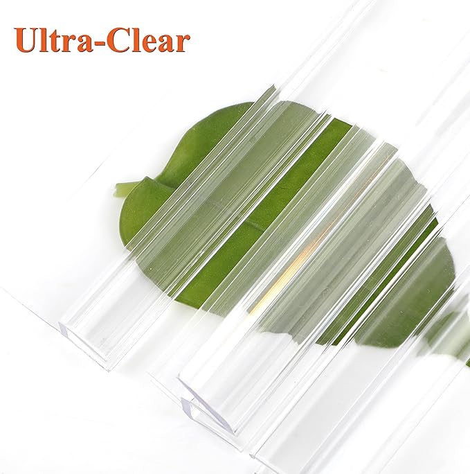 Frameless Shower Door Seal Strip 4 Pack x 39 Inch MD Glass Shower Door Bottom Seal Side Seal Strip Door Sweep for 3/8" Glass Ultra-Clear Polycarbonate Stop Shower Leaks Create A Water Barrier