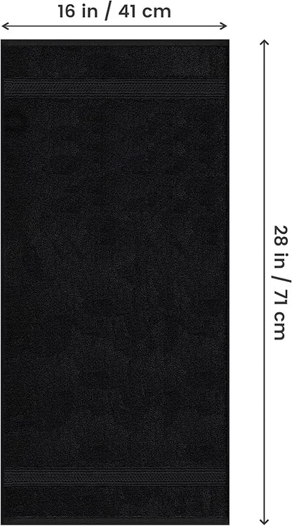 Utopia Towels 6 Pack Premium Hand Towels Set, 16 by 28 inches, 100% Ring Spun Cotton, Ultra Soft and Highly Absorbent 600GSM Towels for Bathroom, Gym, Shower, Hotel, and Spa, Black