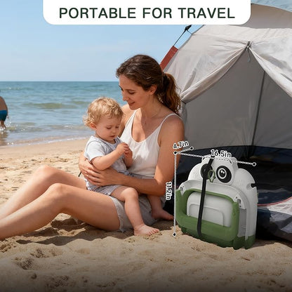 Collapsible Baby Bathtub for Newborn to Toddler (0-24 Months), Portable Baby Bath Tub for Travel, Newborn Bathtub with Soft and Supportive Cushion (Panda-Green)