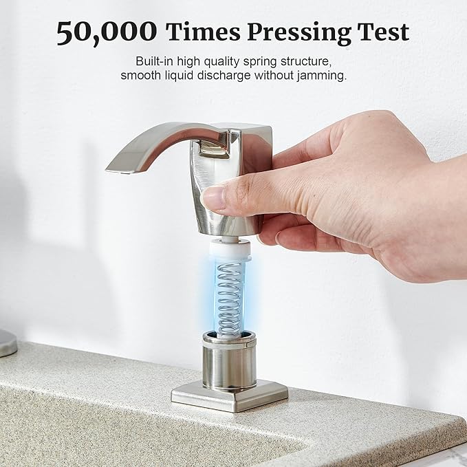 Ultimate Unicorn Kitchen Sink Soap Dispenser, Built in Soap Dispenser for Kitchen Sink, Under Sink Soap Dispenser Brushed Nickel, ABS Plastic, with 13 Ounce Soap Bottle, U-SD001BN