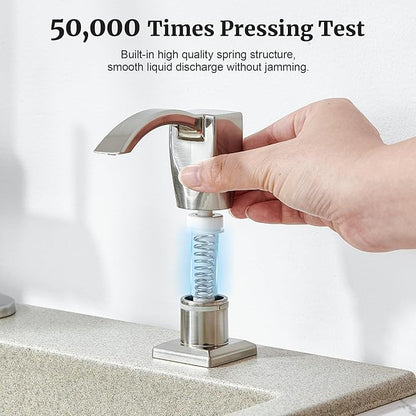 Ultimate Unicorn Kitchen Sink Soap Dispenser, Built in Soap Dispenser for Kitchen Sink, Under Sink Soap Dispenser Brushed Nickel, ABS Plastic, with 13 Ounce Soap Bottle, U-SD001BN