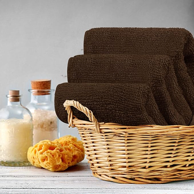 Utopia Towels 12 Pack Premium Wash Cloths Set, 12 by 12 Inches, 100% Cotton Ring Spun, Highly Absorbent and Soft Feel Washcloths for Bathroom, Spa, Gym, and Face, Dark Brown