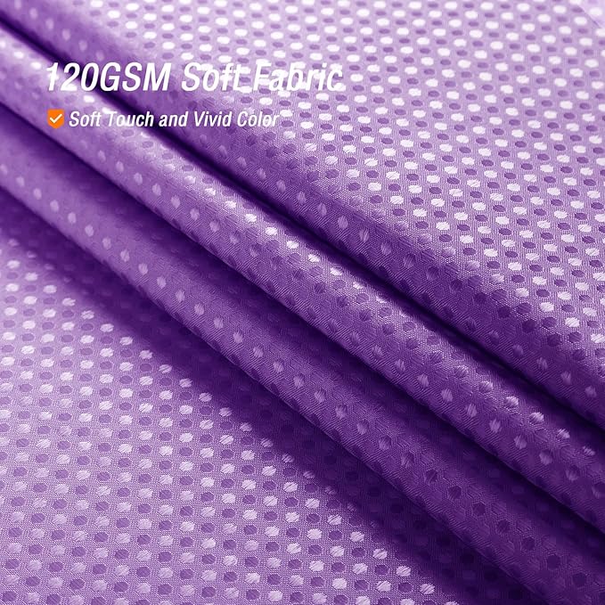 Gibelle Purple Shower Curtain, Waffle Weave Ombre Fabric Shower Curtain Purple Bathroom Decor Accessories Set with Hooks, Water Repellent and Machine Washable, 72 x 72