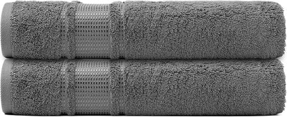 Melissa Linen, 2 Piece Hand Towel Set, 100% Turkish Cotton Face Hand Towels for Bathroom, 20 in x 35 in, Absorbent, Quick Dry, Durable and Soft, Spa and Hotel Quality, Dark Grey