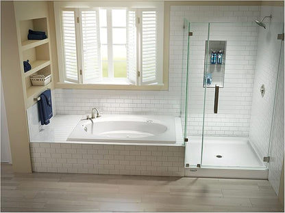 Jacuzzi SIGNATURE Acrylic Drop-In Bathtub, Heated Jet Massage Tub, Slip Resistant, Right Drain Placement, 60" (L) x 42" (W), Oval In Rectangle, White