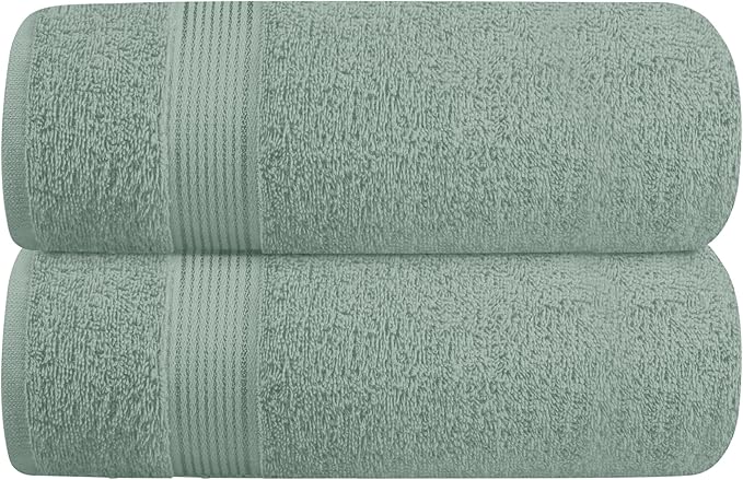 Elvana Home Cotton 2 Pack Oversized Bath Towel Set 28x55 inches, Large Bath Towels, Ultra Absorbant Compact Quickdry & Lightweight Towel, Ideal for Gym Travel Camp Pool - Jade