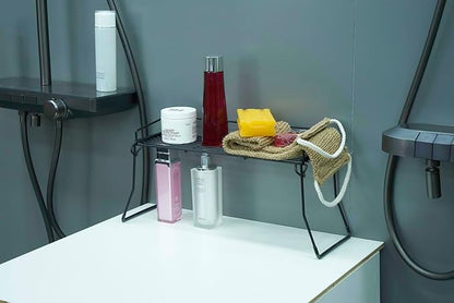Metal The Sink Vanity Organizer, Bathroom or Kitchen Sink Organizer, Feminine Products Organizer (Black)