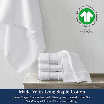 Delara Organic Cotton Luxuriously Plush Bath Sheet Pack of 4 | GOTS & OEKO-TEX Certified | Premium Hotel Quality Towels | Feather Touch Technology|650 GSM Long Staple|Soft, Quick Dry & Ultra-Absorbent