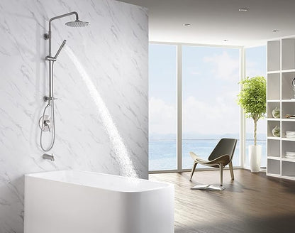 sumerain Brushed Nickel Retrofit Shower Systems with 9 Inch Rain Shower Head